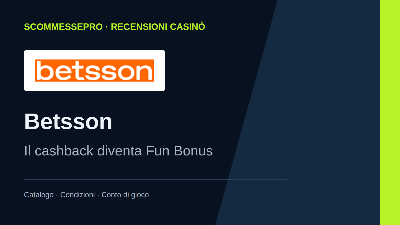 Betsson casinò: recensione del cashback e dei bonus