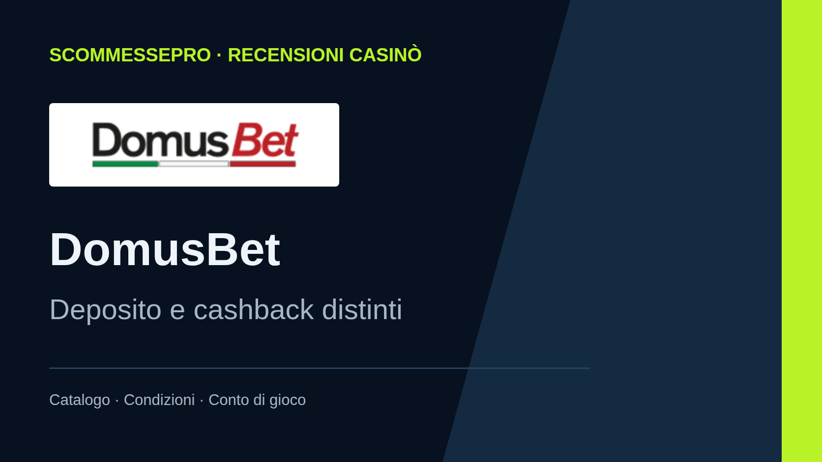 DomusBet casinò: recensione, bonus e cashback