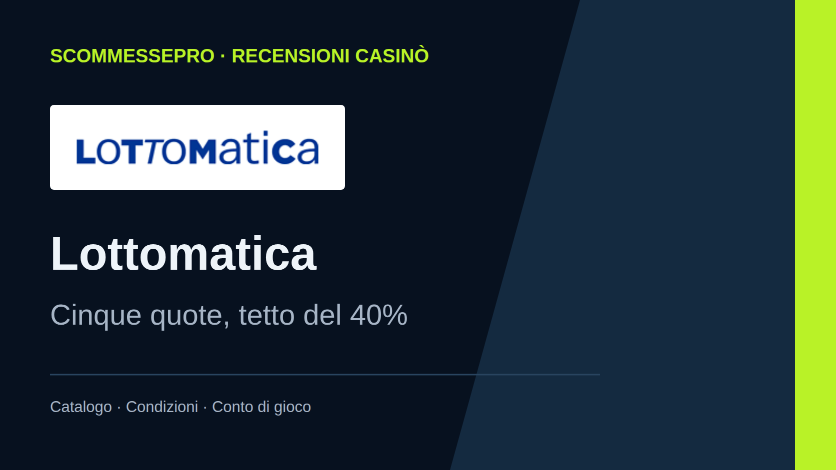 Lottomatica casinò: recensione di bonus e conversioni